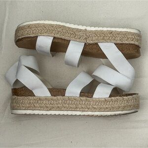 White platform sandals